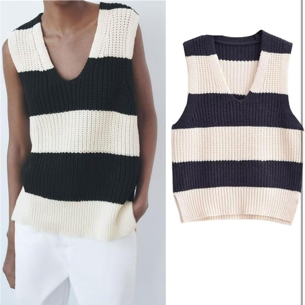 Zara Striped Sleeveless Top